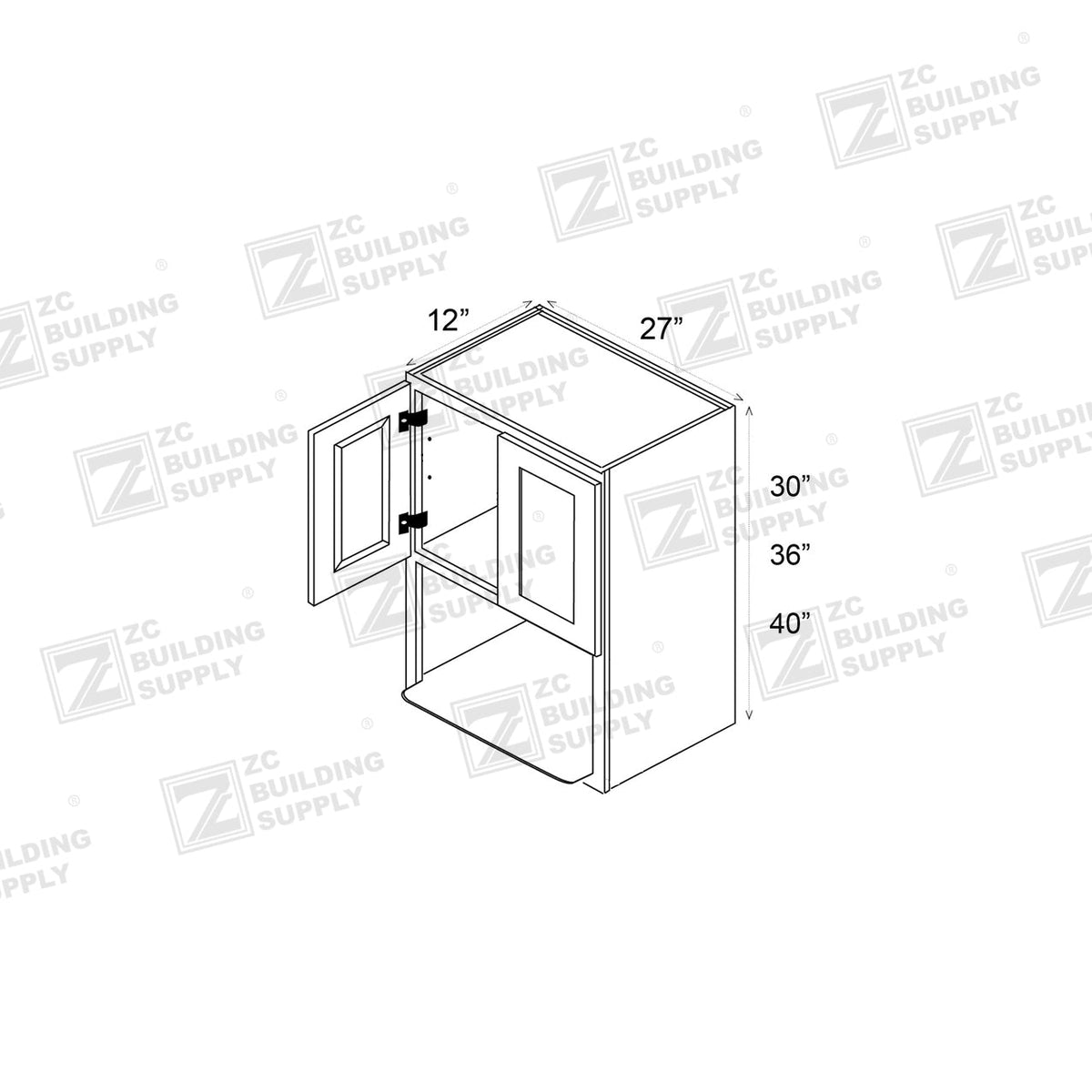 Wall 27" - Hunter Green 27 Inches Wall Microwave Cabinet - ZCBuildingSupply