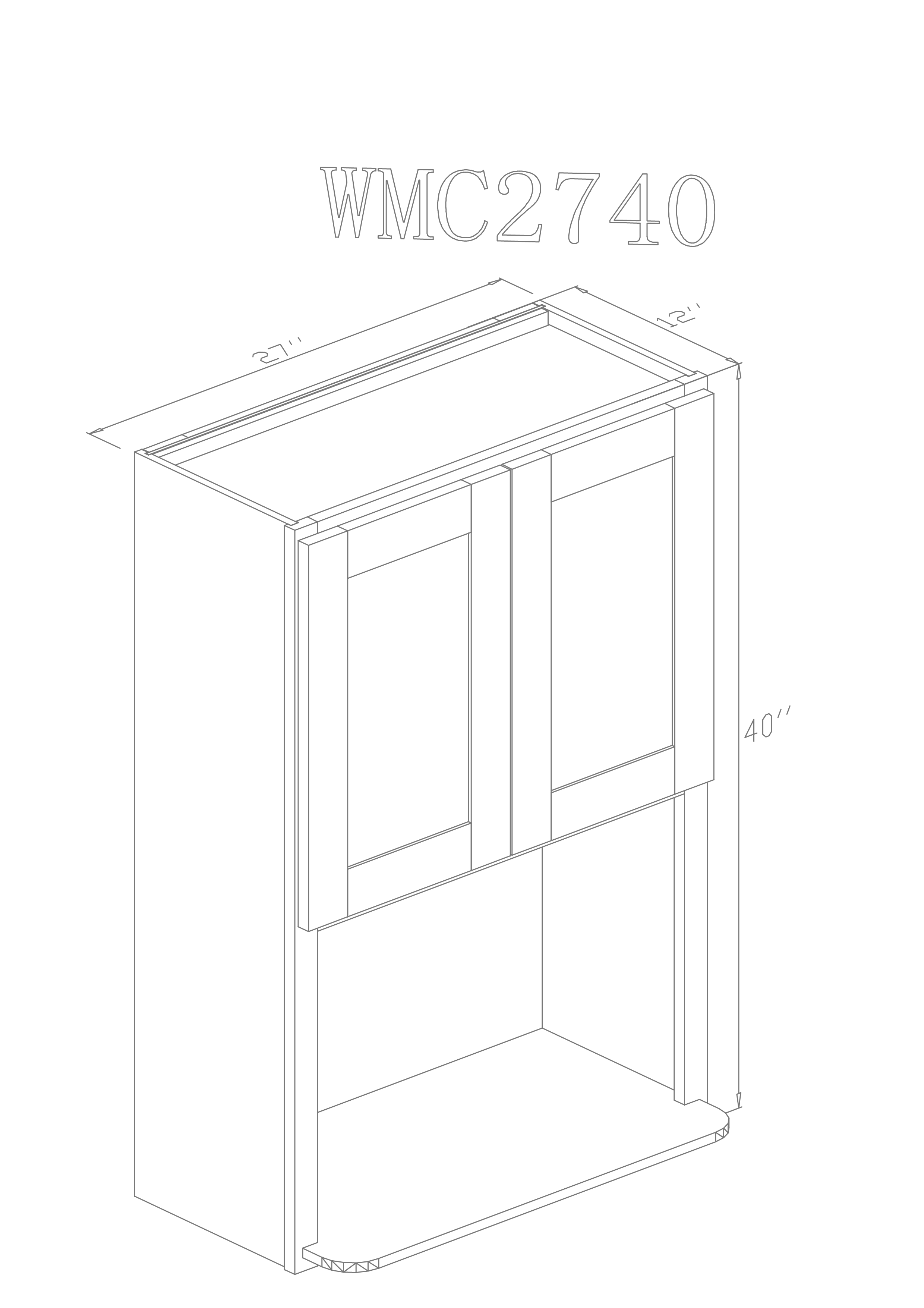Wall 27" - Classic White 27 Inch Wall Microwave Cabinet - ZCBuildingSupply