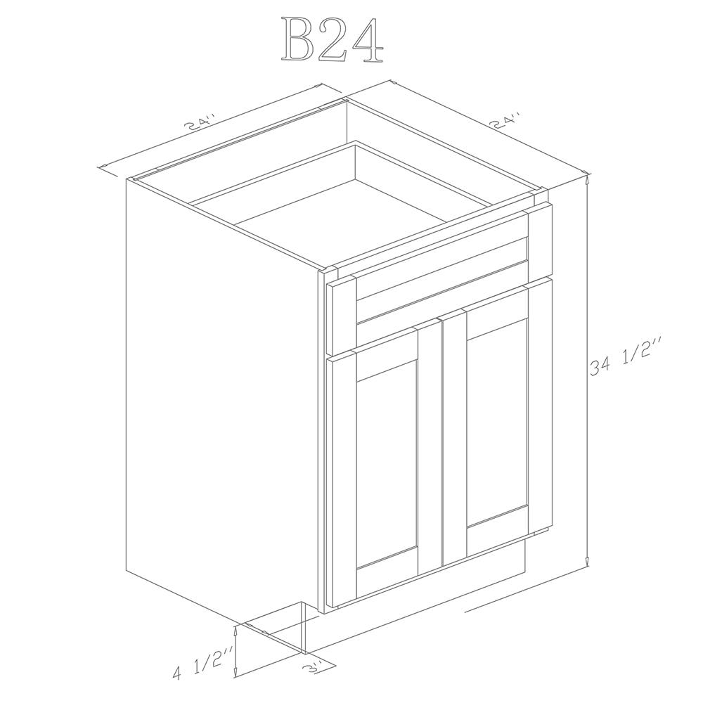 Base 24" - Classic White 24 Inch Base Cabinet - ZCBuildingSupply