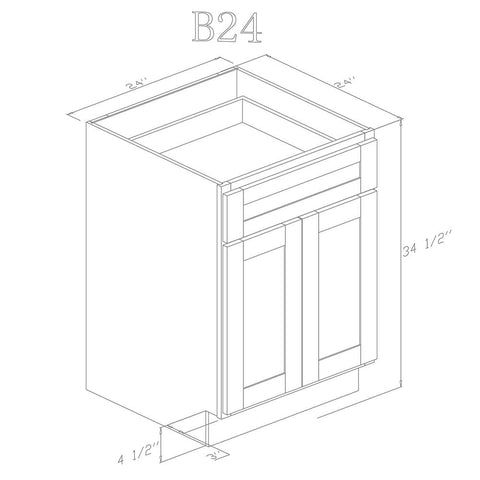 Base 24" - Classic White 24 Inch Base Cabinet - ZCBuildingSupply