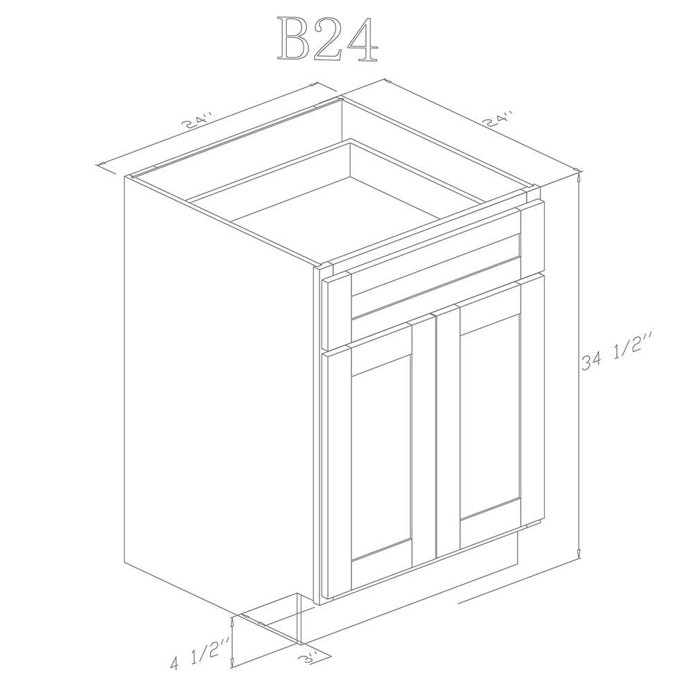 Base 24" - Shiny White 24 Inch Base Cabinet - ZCBuildingSupply