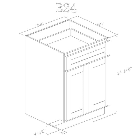 Base 24" - Shiny White 24 Inch Base Cabinet - ZCBuildingSupply