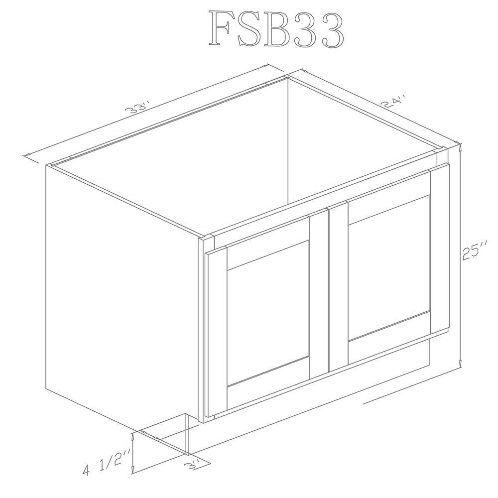 Base 33" - Shiny White 33 inch Farm Sink Base Cabinet - ZCBuildingSupply