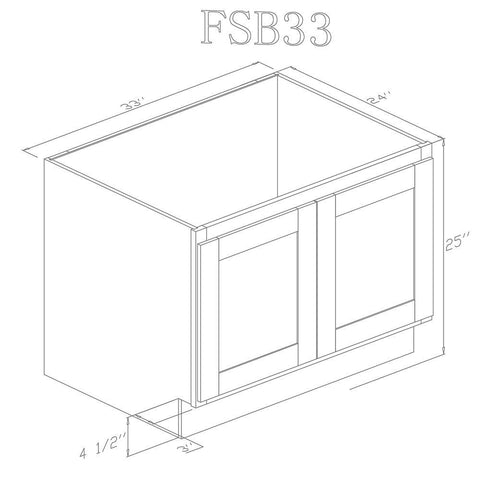 Base 33" - Shiny White 33 inch Farm Sink Base Cabinet - ZCBuildingSupply