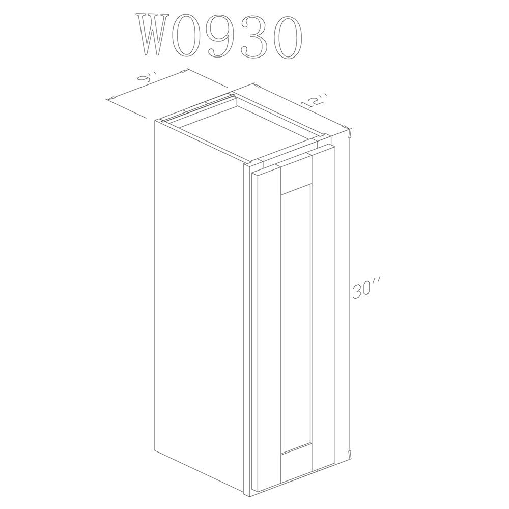 Wall 09" - Slim White Shaker 9 Inch Wall Cabinet - ZCBuildingSupply