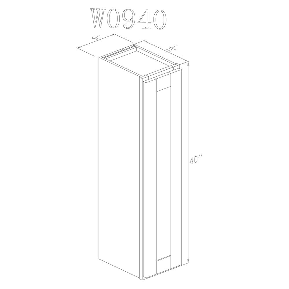 Wall 09" - Slim White Shaker 9 Inch Wall Cabinet - ZCBuildingSupply